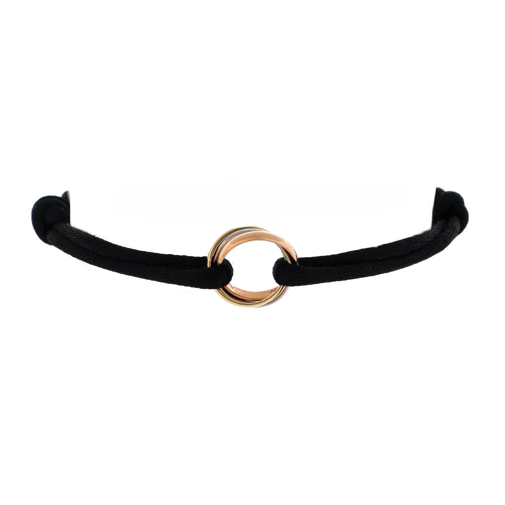 Cartier Trinity On Cord Bracelet Silk Cord with 18K Tricolor Gold